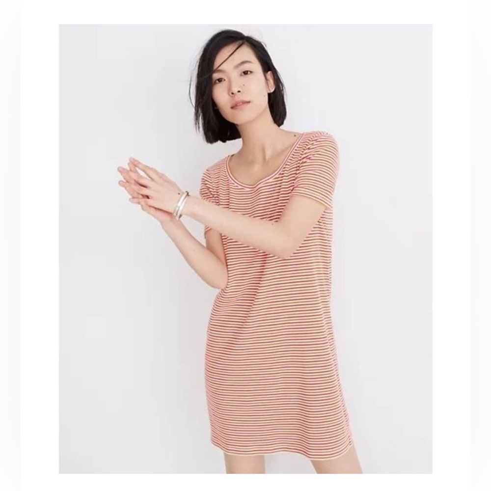 Madewell Swingy Tee Dress in Stripe - Size XS